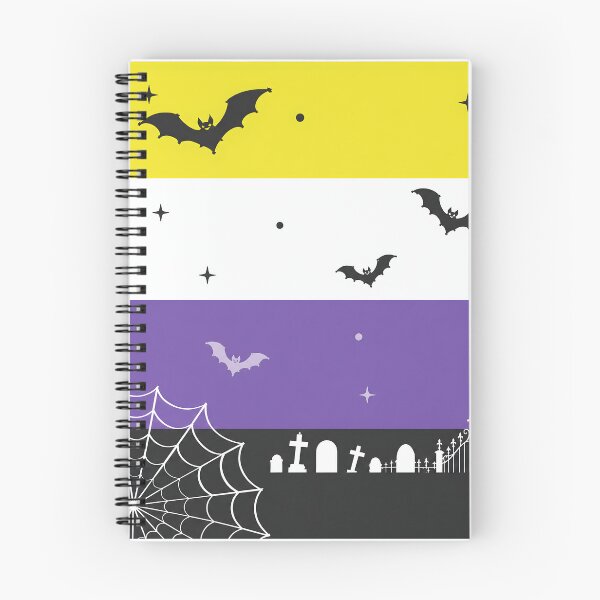 Item preview, Spooky Nonbinary Pride Flag Halloween Graveyard Bats Aesthetic designed and sold by Travelslightly.