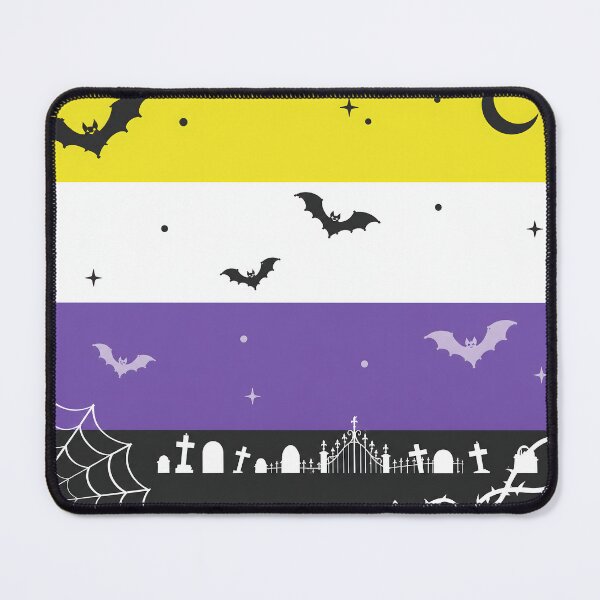 Item preview, Spooky Nonbinary Pride Flag Halloween Graveyard Bats Aesthetic designed and sold by Travelslightly.