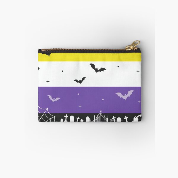 Item preview, Spooky Nonbinary Pride Flag Halloween Graveyard Bats Aesthetic designed and sold by Travelslightly.