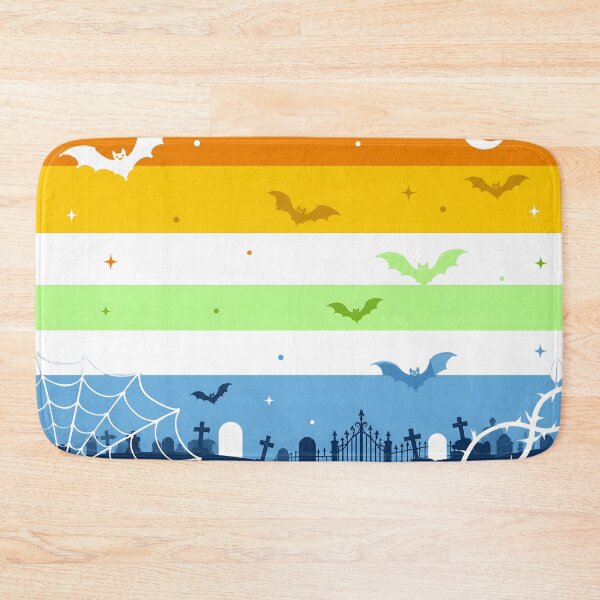 Item preview, Spooky AroAce Agender Pride Flag Halloween Graveyard Bats Aesthetic designed and sold by Travelslightly.