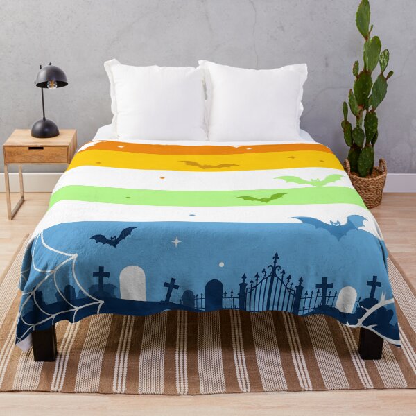 Item preview, Spooky AroAce Agender Pride Flag Halloween Graveyard Bats Aesthetic designed and sold by Travelslightly.