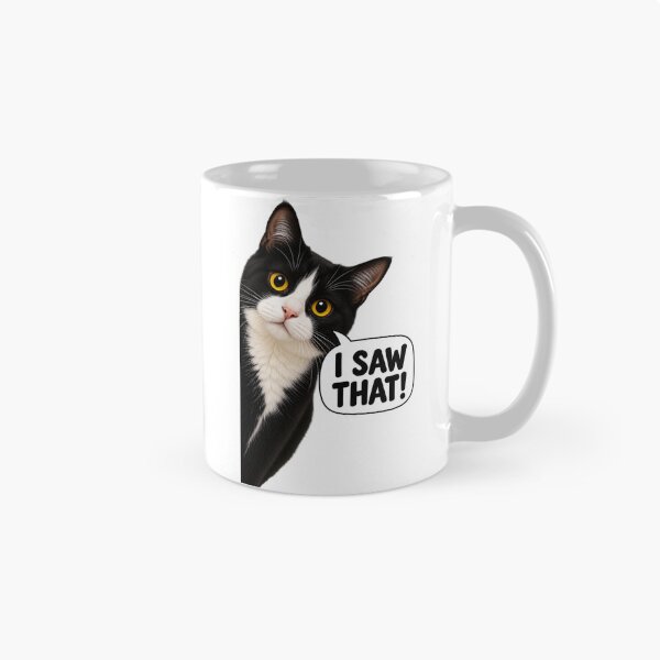 Item preview, I Saw That Funny Black and White Cat Meme – Sarcastic Cat Lover Design designed and sold by TeehMeow.