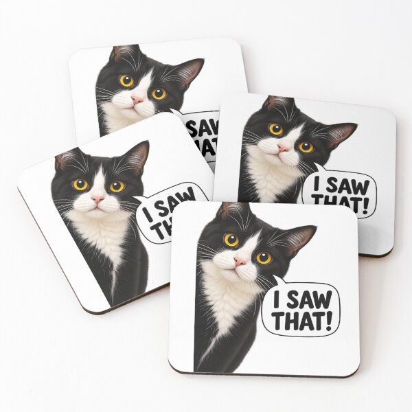 Item preview, I Saw That Funny Black and White Cat Meme – Sarcastic Cat Lover Design designed and sold by TeehMeow.