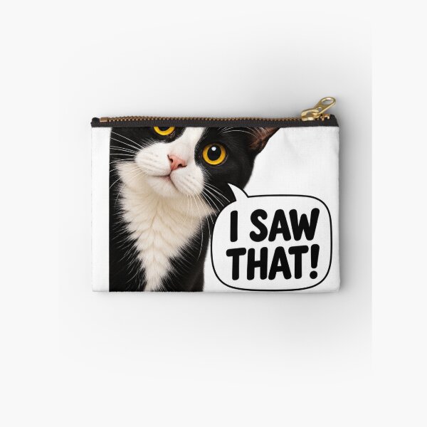Item preview, I Saw That Funny Black and White Cat Meme – Sarcastic Cat Lover Design designed and sold by TeehMeow.