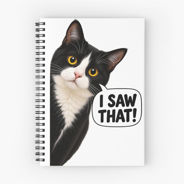 Item preview, I Saw That Funny Black and White Cat Meme – Sarcastic Cat Lover Design designed and sold by TeehMeow.
