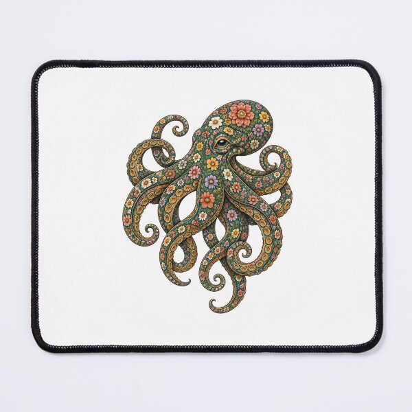Item preview, Colorful Floral Octopus | Ocean Floral Art Collection designed and sold by Zaru Art Studio.