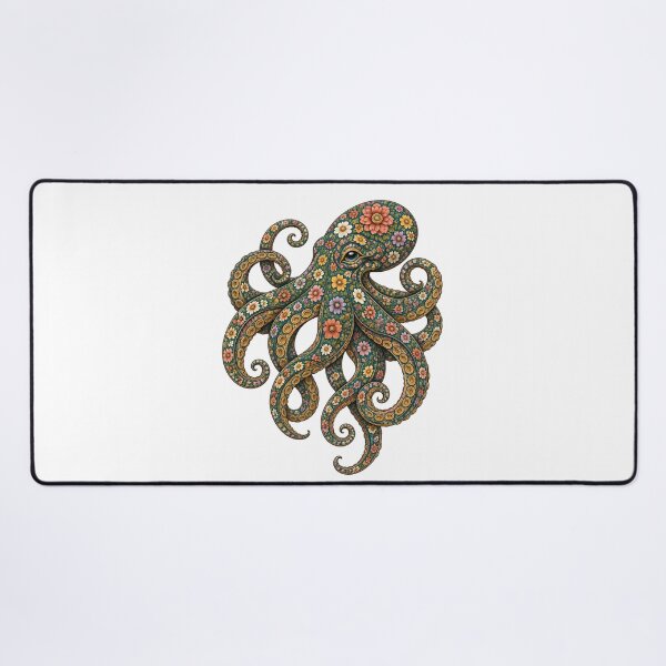 Item preview, Colorful Floral Octopus | Ocean Floral Art Collection designed and sold by Zaru Art Studio.