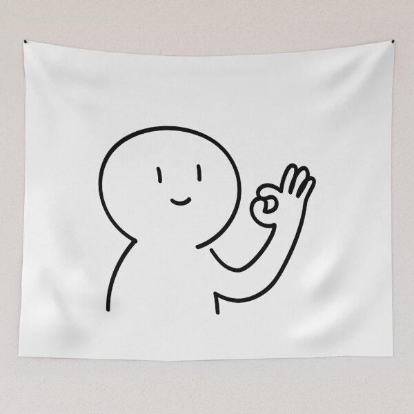 Item preview, Cute Cartoon Character OK Hand Sign designed and sold by     Fatma Creates.