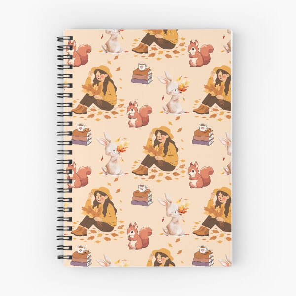 Item preview, Cozy Autumn Reading Seamless Pattern with Girl, Rabbit, Squirrel, Books and Hot Drinks designed and sold by BigDigital.