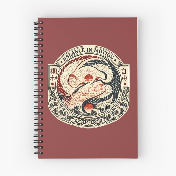 Item preview, Balance in Motion - Vintage Japanese Crane Yin Yang designed and sold by Rasamore™ Studios | Minimalist Art.