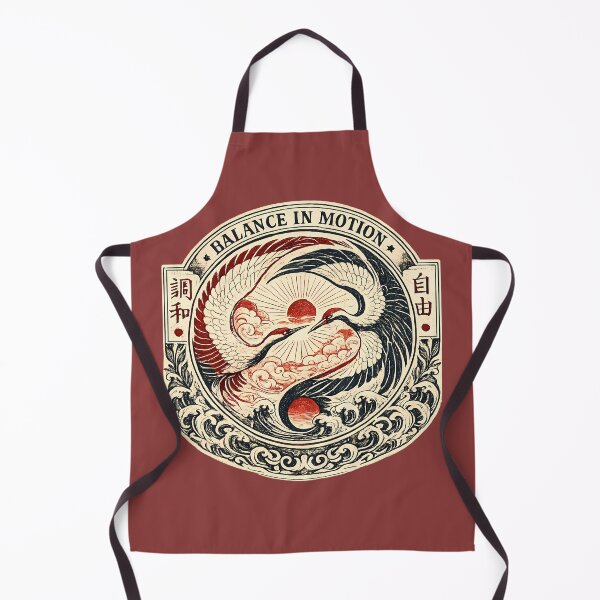 Item preview, Balance in Motion - Vintage Japanese Crane Yin Yang designed and sold by Rasamore™ Studios | Minimalist Art.