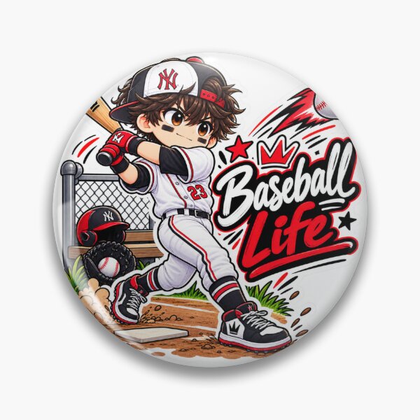 Item preview, Baseball Life Anime Boy Sticker | Cute Baseball Player Sports Sticker designed and sold by Genzfirevibes.