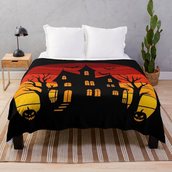 Item preview, Retro Haunted House Sunset – Spooky Halloween Design V2 designed and sold by Stinky Lincy's Apparel Company.