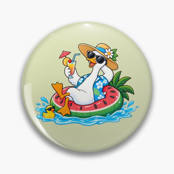 Item preview, Chill Goose Summer Vacation - Pool Party Art  designed and sold by littlepiptales.