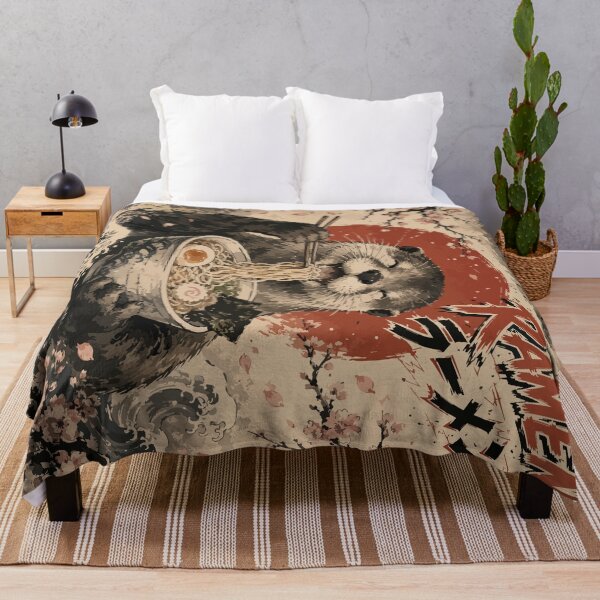 Item preview, Funny Otter Eating Ramen Sumie Japanese Vintage designed and sold by TomFrontierArt.