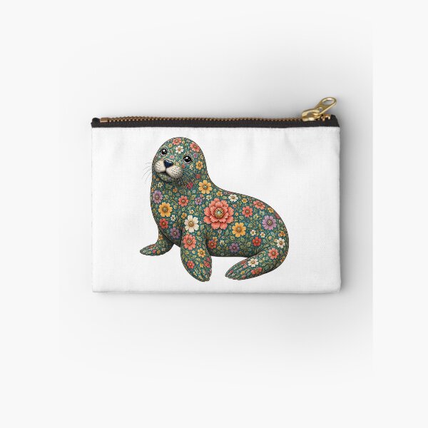 Item preview, Colorful Floral Seal | Ocean Floral Art Collection designed and sold by Zaru Art Studio.