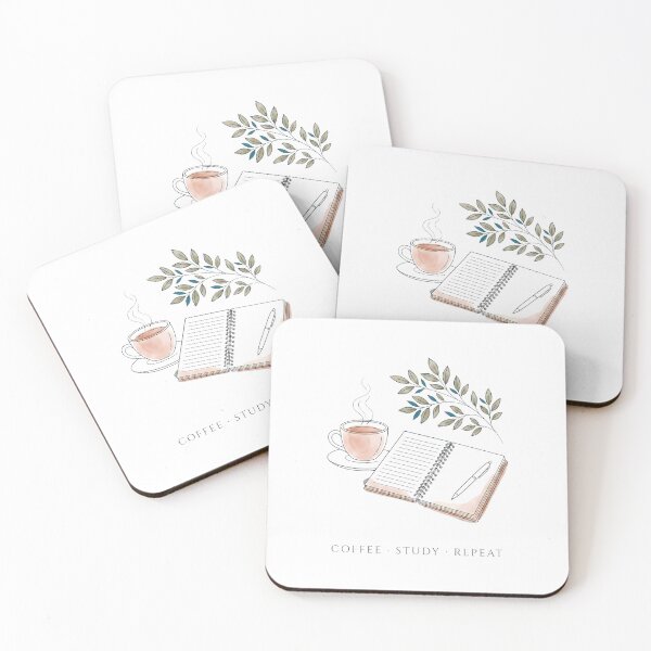 Item preview, Coffee, Study, Repeat. designed and sold by MyHappyArtShop.