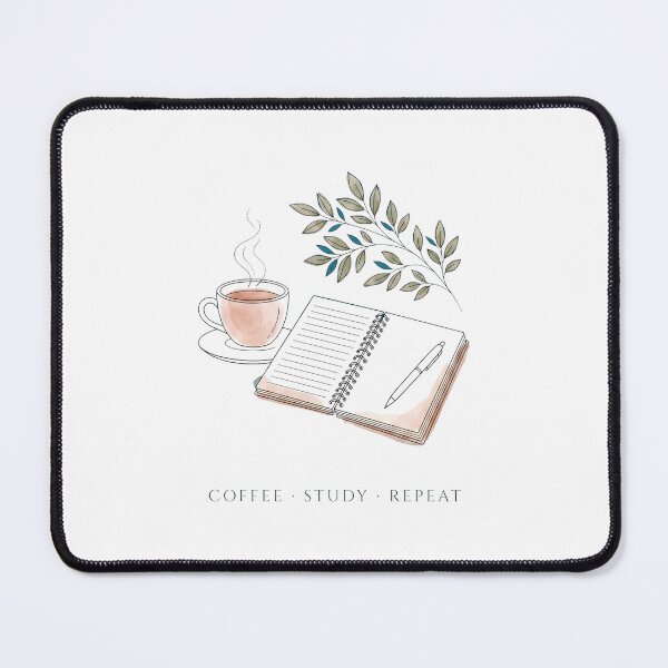 Item preview, Coffee, Study, Repeat. designed and sold by MyHappyArtShop.