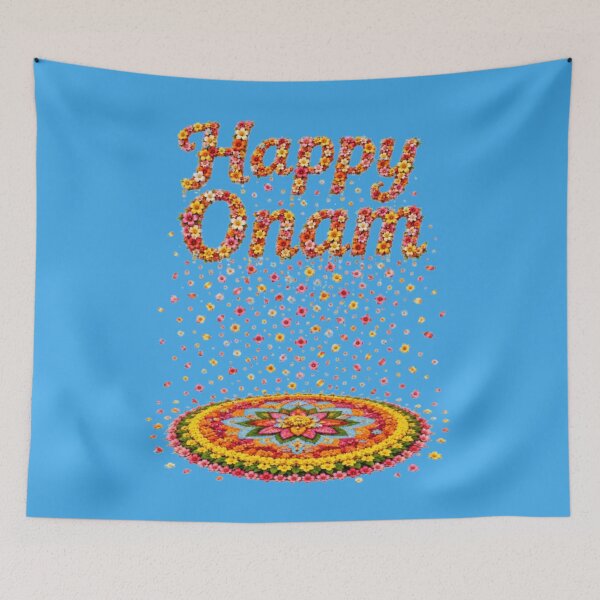 Item preview, Happy Onam Floral Pookkalam – Kerala Festival Flower Art designed and sold by Wiley Doreen.