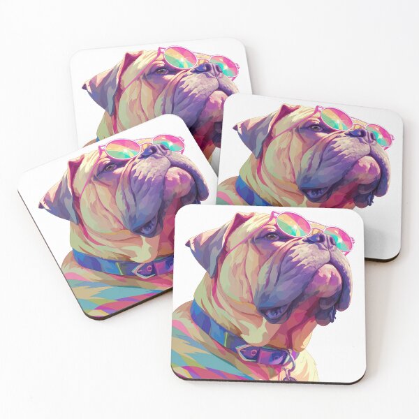 Item preview, Colorful Bullmastiff puppy dog designed and sold by MendaciousMina.