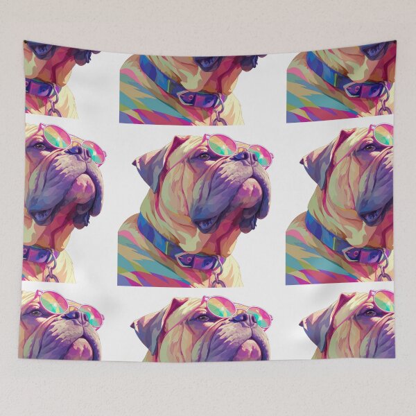 Item preview, Colorful Bullmastiff puppy dog designed and sold by MendaciousMina.