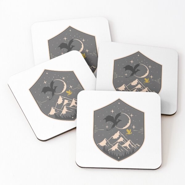 Item preview, Mystical Dragons and Crescent Moon | Flying Fantasy Dragons Tairn and Andarna designed and sold by Rising Drake.