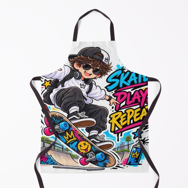 Item preview, Skate Play Repeat Anime Boy Sticker | Cool Skateboarding Street Style Sticker designed and sold by Genzfirevibes.