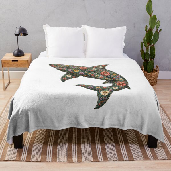 Item preview, Colorful Floral Shark | Ocean Floral Art Collection designed and sold by Zaru Art Studio.