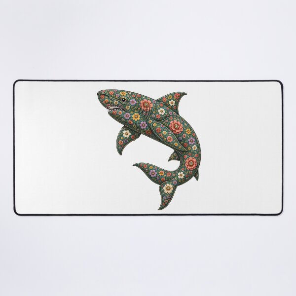 Item preview, Colorful Floral Shark | Ocean Floral Art Collection designed and sold by Zaru Art Studio.