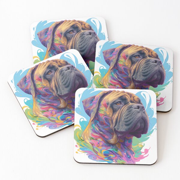 Item preview, Colorful Bullmastiff puppy dog designed and sold by MendaciousMina.