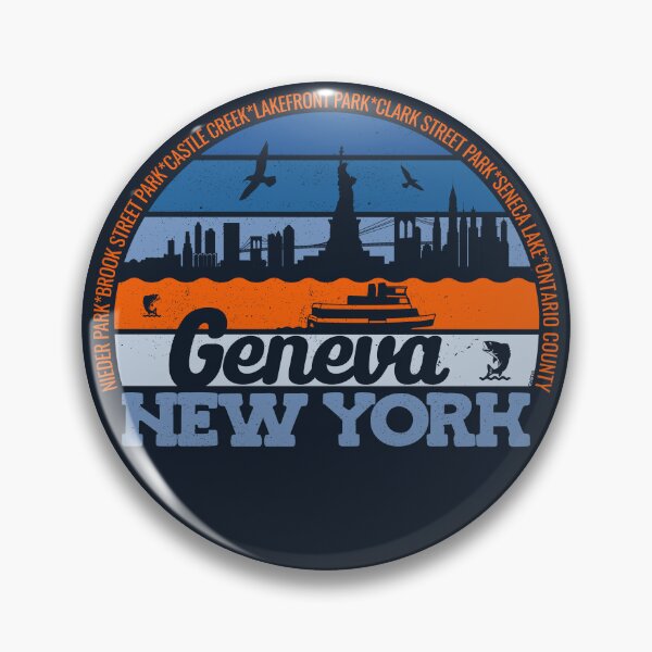 Item preview, Geneva New York Sunset Retro Vintage Local Pride Logo designed and sold by CRHPOD20.