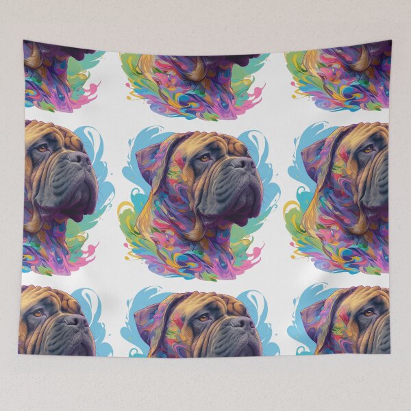 Item preview, Colorful Bullmastiff puppy dog designed and sold by MendaciousMina.