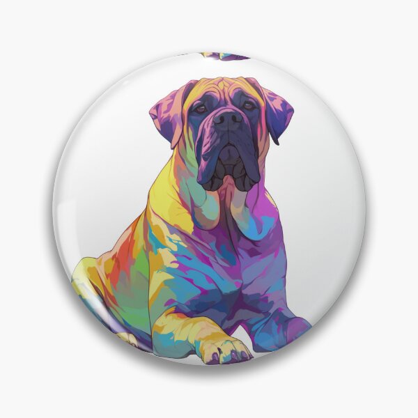 Item preview, Colorful Bullmastiff puppy dog designed and sold by MendaciousMina.