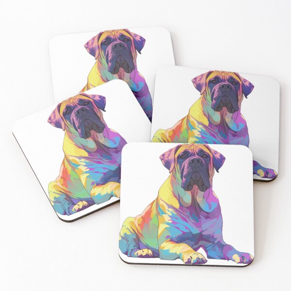Item preview, Colorful Bullmastiff puppy dog designed and sold by MendaciousMina.