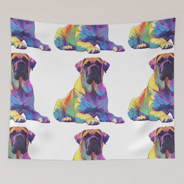 Item preview, Colorful Bullmastiff puppy dog designed and sold by MendaciousMina.