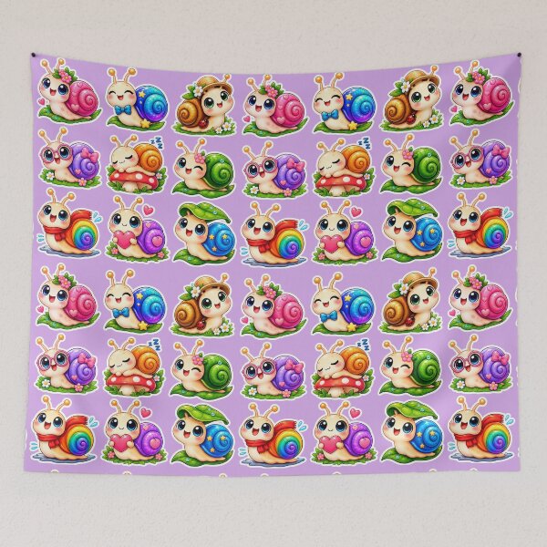 Item preview, Cute Kawaii Snail Stickers Pack of 9 designed and sold by KrishAuraa.