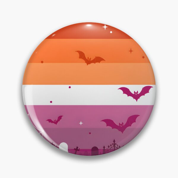 Item preview, Spooky Lesbian Pride Flag Halloween Graveyard Bats Aesthetic designed and sold by Travelslightly.