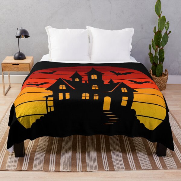 Item preview, Retro Haunted House Sunset Art – Spooky Halloween Design V1 designed and sold by Stinky Lincy's Apparel Company.