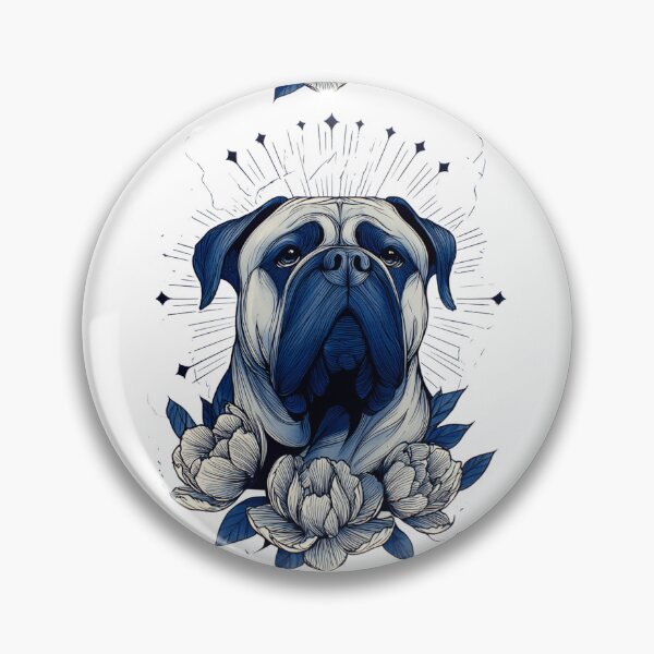 Item preview, Blue and white Bullmastiff puppy dog designed and sold by MendaciousMina.