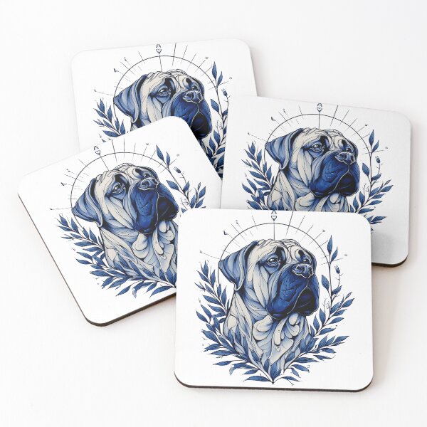 Item preview, Blue and white Bullmastiff puppy dog designed and sold by MendaciousMina.