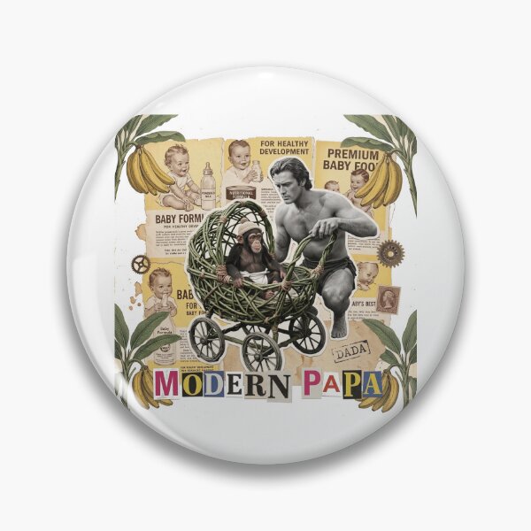 Item preview, Modern Masculine Man & Fatherhood Dadaist Collage - Funny Gym, Coffee & Grooming Art (T-Shirt, Poster & Sticker) designed and sold by OzzFrequency.
