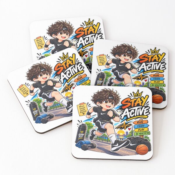 Item preview, Stay Active Anime Boy Fitness Sticker | Cute Workout Sports Sticker designed and sold by Genzfirevibes.