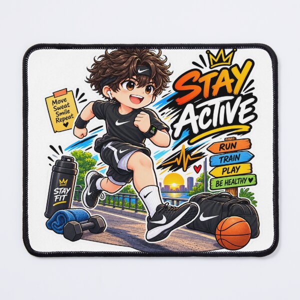 Item preview, Stay Active Anime Boy Fitness Sticker | Cute Workout Sports Sticker designed and sold by Genzfirevibes.