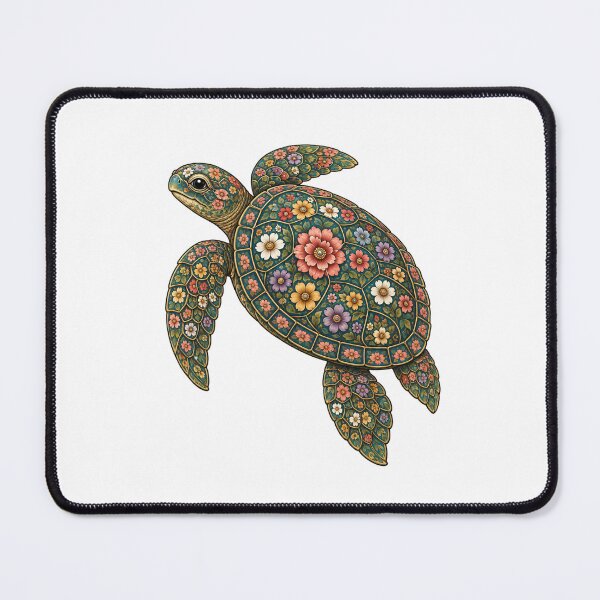 Item preview, Turtle Floral | Ocean Floral Art Collection designed and sold by Zaru Art Studio.