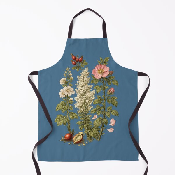 Item preview, Wild Rose, Meadowsweet & Mallow Vintage Botanical Herbarium Plate designed and sold by Anyshca.