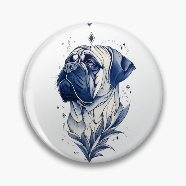Item preview, Blue and white Bullmastiff puppy dog designed and sold by MendaciousMina.