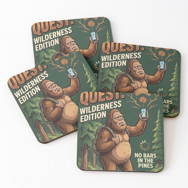 Item preview, Signal Quest Wilderness Edition Bigfoot No Wifi Funny Camping Graphic designed and sold by Mido-artister.