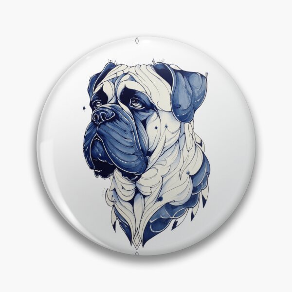 Item preview, Blue and white Bullmastiff puppy dog designed and sold by MendaciousMina.