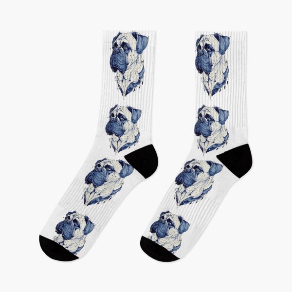 Item preview, Blue and white Bullmastiff puppy dog designed and sold by MendaciousMina.