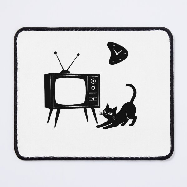 Item preview, Mid-Century Modern Cat & TV designed and sold by Retroteez.